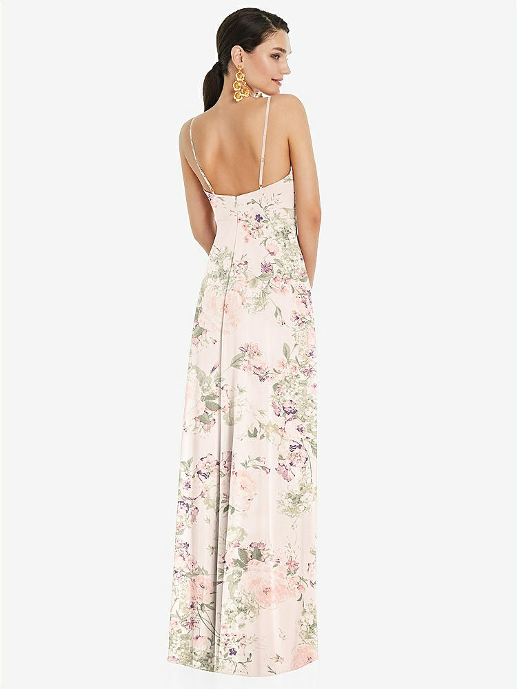 【NEW】【STYLE: LB036】調整可能 ストラップ ラップ ボディス マキシ ドレス 前面 スリット 【COLOR: Blush Garden】【SIZE: 00-30W】