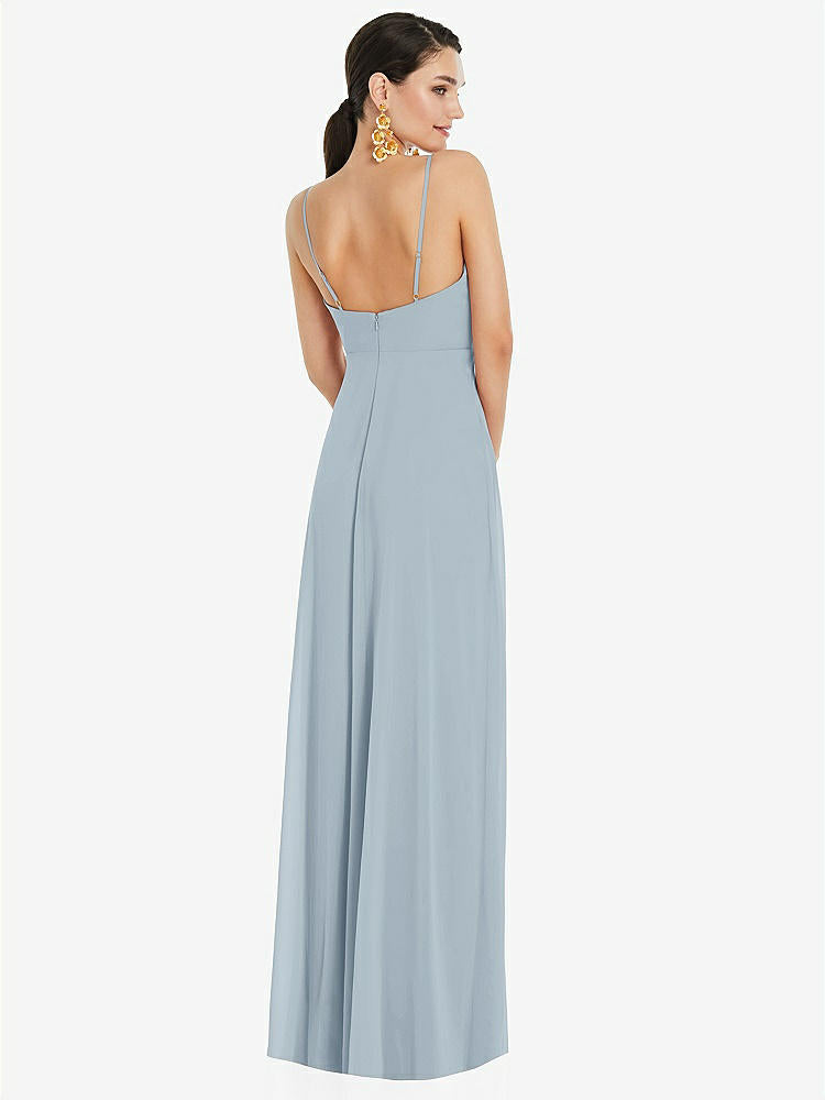 【STYLE: LB036】Adjustable Strap Wrap Bodice Maxi Dress with Front Slit 【COLOR: Mist】