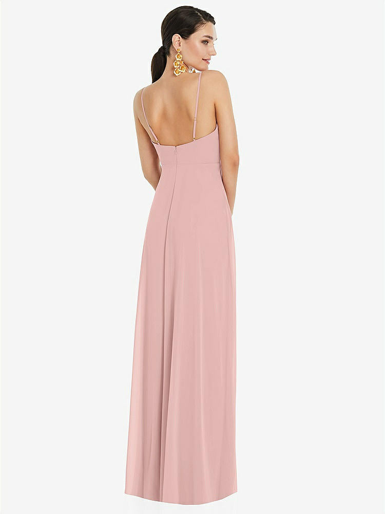 【NEW】【STYLE: LB036】調整可能 ストラップ ラップ ボディス マキシ ドレス 前面 スリット 【COLOR: Rose - PANTONE Rose Quartz】【SIZE: 00-30W】