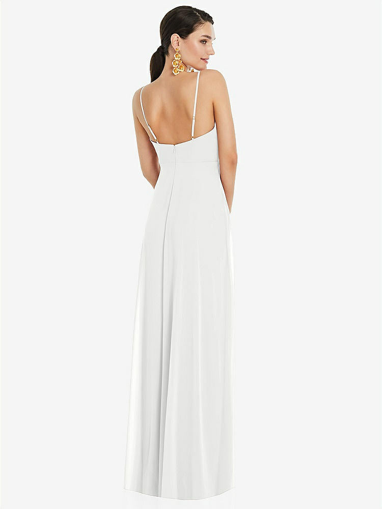 【STYLE: LB036】Adjustable Strap Wrap Bodice Maxi Dress with Front Slit 【COLOR: White】