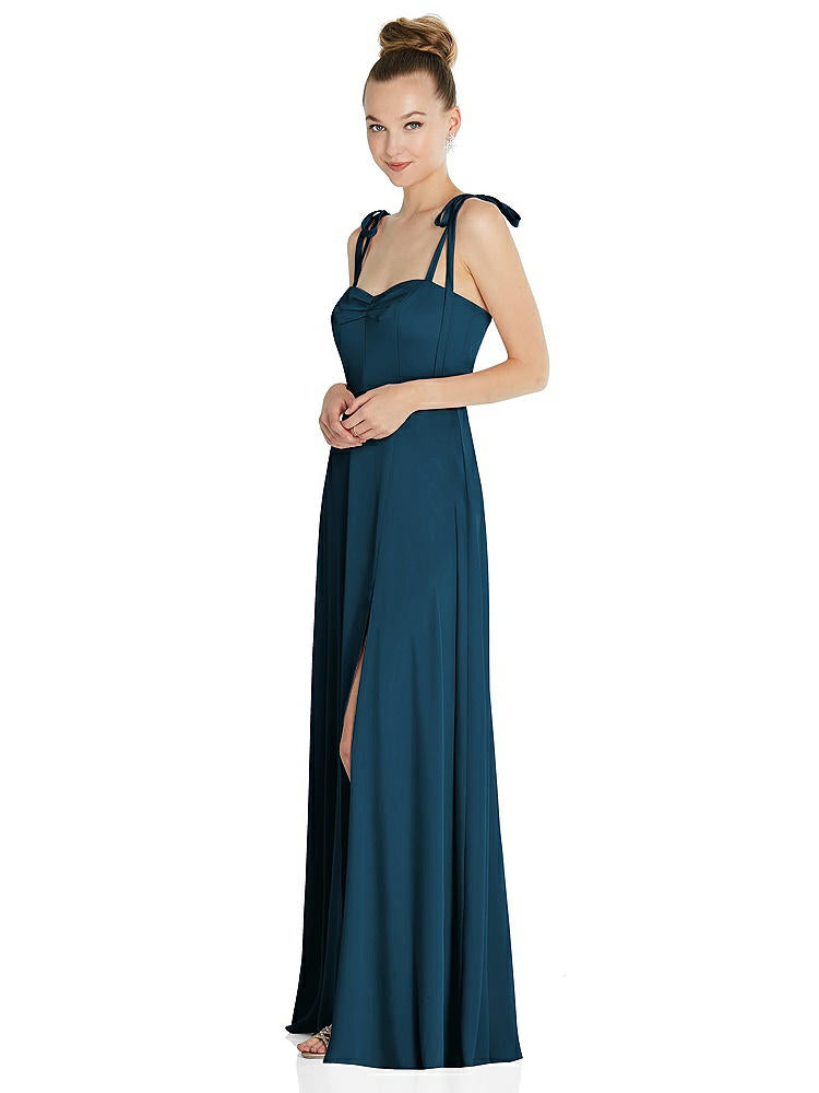 【NEW】【STYLE: TH099】ネクタイ 肩 a-line maxi ドレス【COLOR: Atlantic Blue】【SIZE: 00-30W】
