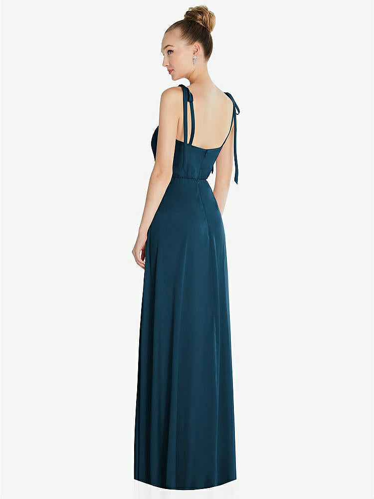 【NEW】【STYLE: TH099】ネクタイ 肩 a-line maxi ドレス【COLOR: Atlantic Blue】【SIZE: 00-30W】