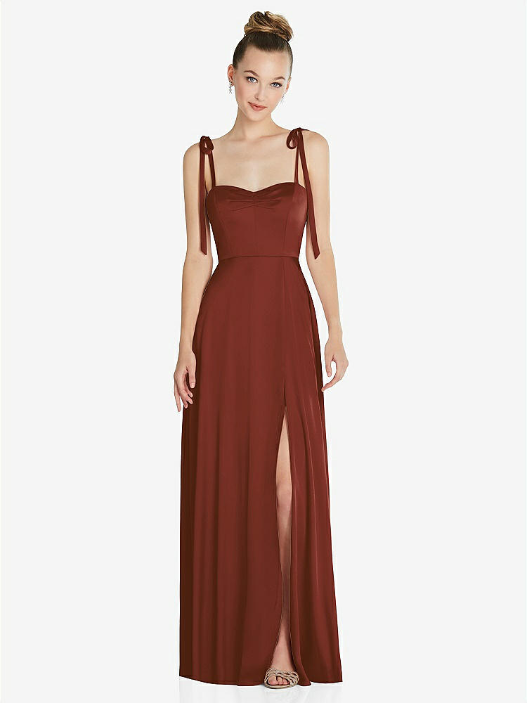 【STYLE: TH099】Tie Shoulder A-Line Maxi Dress【COLOR: Auburn Moon】