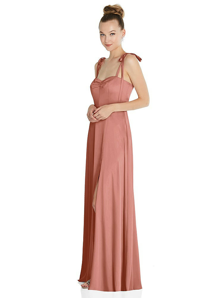 【NEW】【STYLE: TH099】ネクタイ 肩 a-line maxi ドレス【COLOR: Desert Rose】【SIZE: 00-30W】