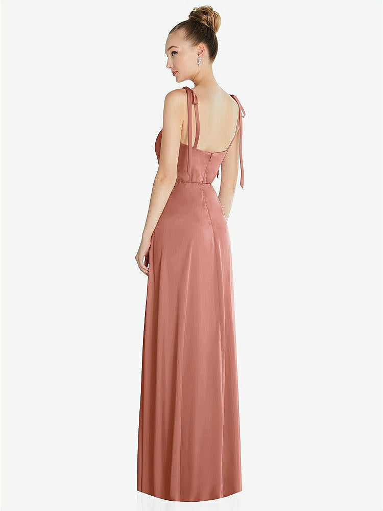 【NEW】【STYLE: TH099】ネクタイ 肩 a-line maxi ドレス【COLOR: Desert Rose】【SIZE: 00-30W】