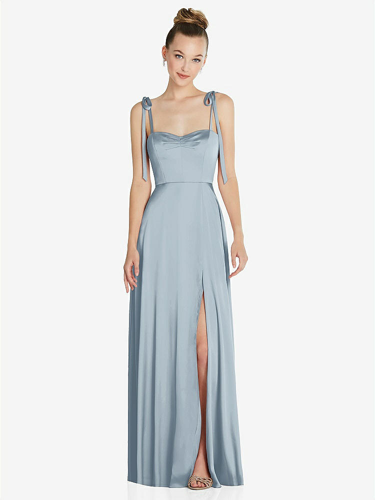 【NEW】【STYLE: TH099】ネクタイ 肩 a-line maxi ドレス【COLOR: Mist】【SIZE: 00-30W】