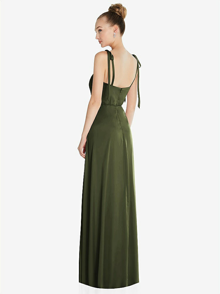 【NEW】【STYLE: TH099】ネクタイ 肩 a-line maxi ドレス【COLOR: Olive Green】【SIZE: 00-30W】