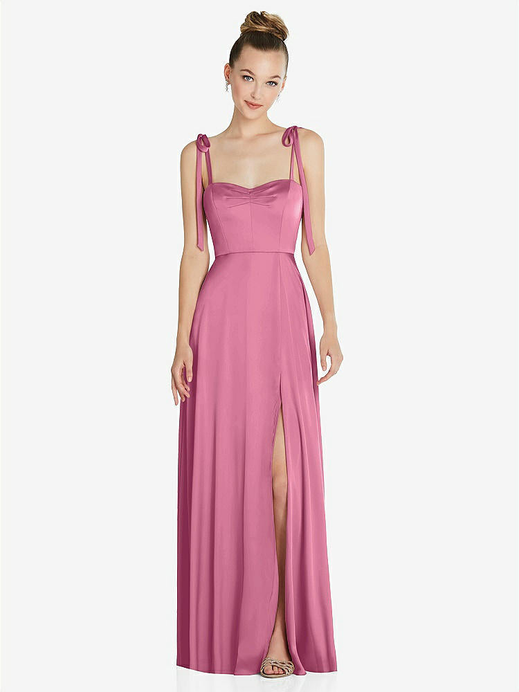 【NEW】【STYLE: TH099】ネクタイ 肩 a-line maxi ドレス【COLOR: Orchid Pink】【SIZE: 00-30W】