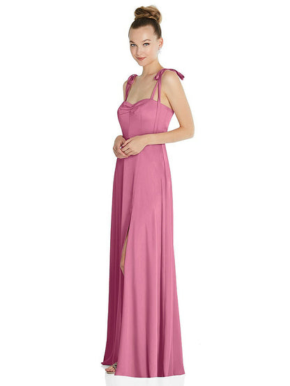 【NEW】【STYLE: TH099】ネクタイ 肩 a-line maxi ドレス【COLOR: Orchid Pink】【SIZE: 00-30W】