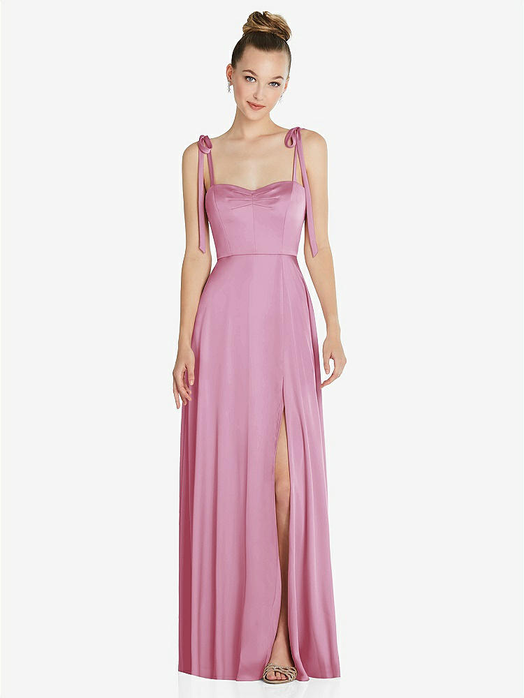 【NEW】【STYLE: TH099】ネクタイ 肩 a-line maxi ドレス【COLOR: Powder Pink】【SIZE: 00-30W】