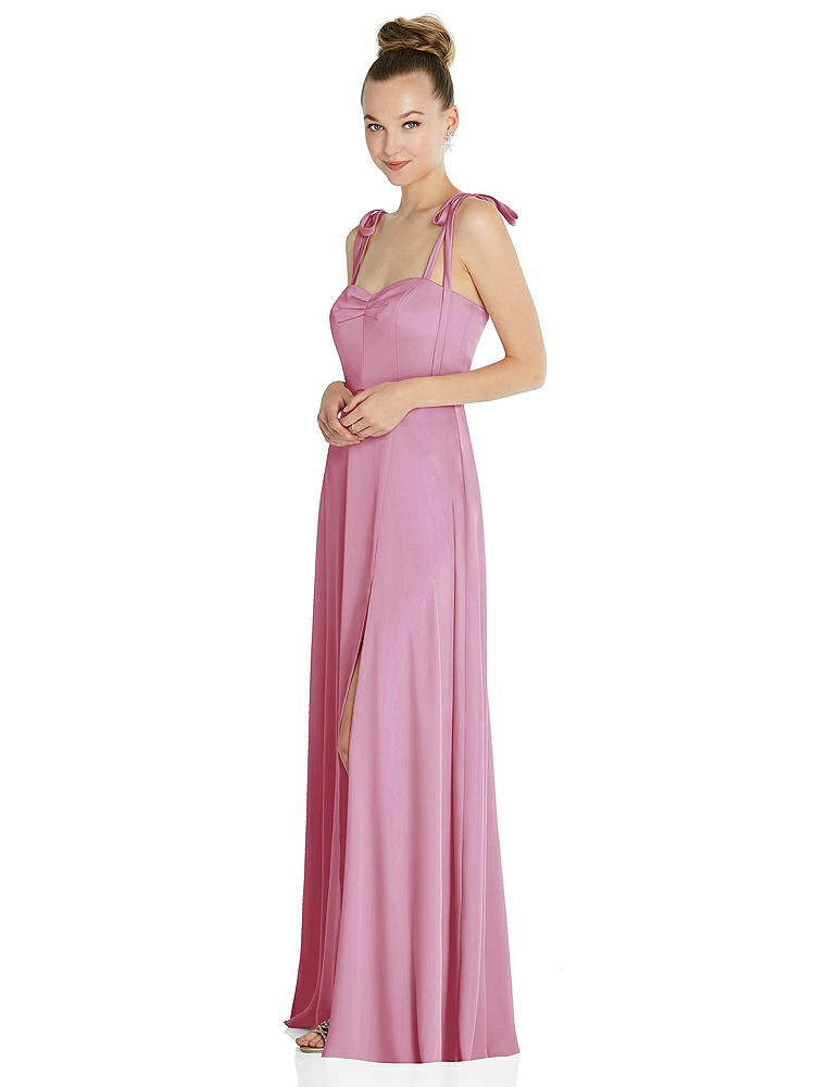 【NEW】【STYLE: TH099】ネクタイ 肩 a-line maxi ドレス【COLOR: Powder Pink】【SIZE: 00-30W】