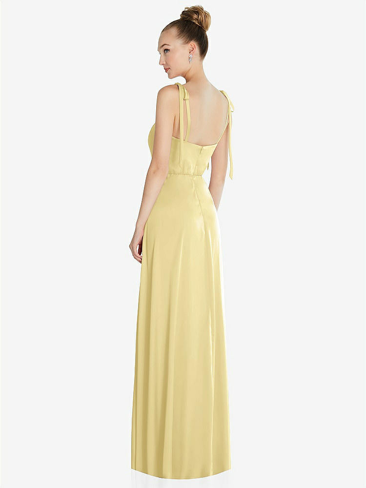 【NEW】【STYLE: TH099】ネクタイ 肩 a-line maxi ドレス【COLOR: Pale Yellow】【SIZE: 00-30W】