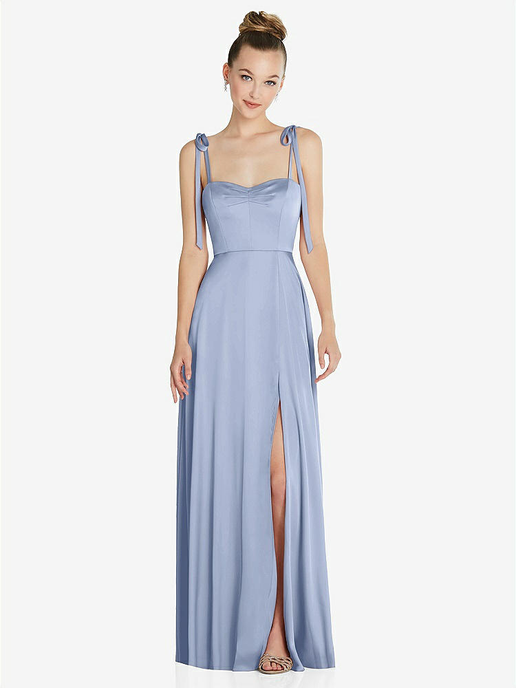 【NEW】【STYLE: TH099】ネクタイ 肩 a-line maxi ドレス【COLOR: Sky Blue】【SIZE: 00-30W】