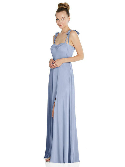 【NEW】【STYLE: TH099】ネクタイ 肩 a-line maxi ドレス【COLOR: Sky Blue】【SIZE: 00-30W】