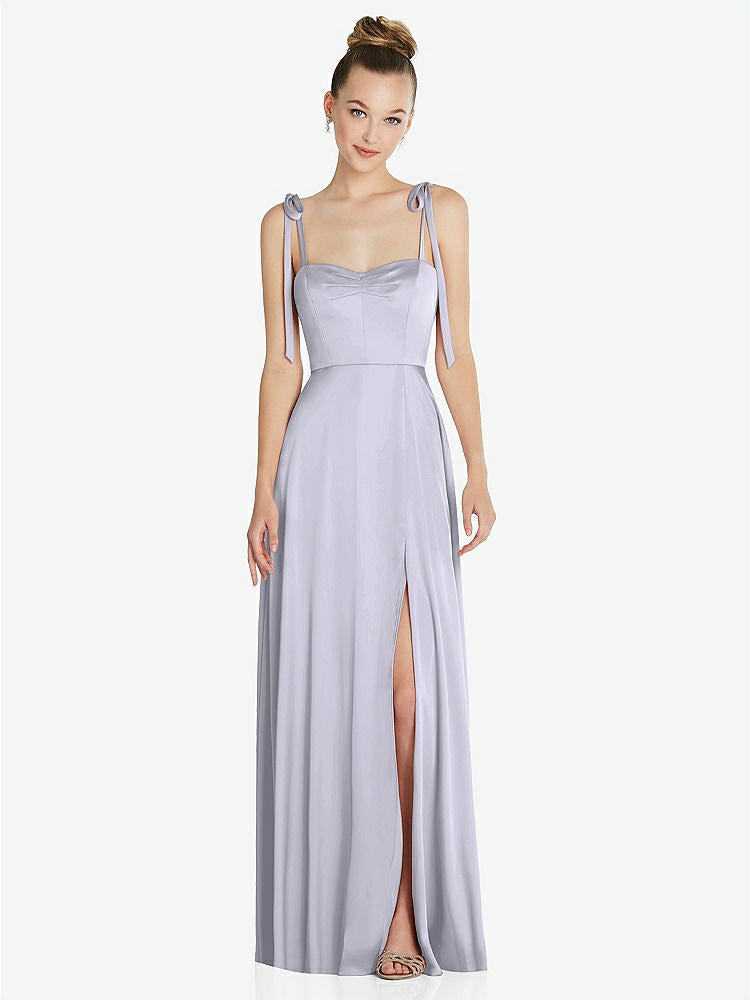 【NEW】【STYLE: TH099】ネクタイ 肩 a-line maxi ドレス【COLOR: Silver Dove】【SIZE: 00-30W】