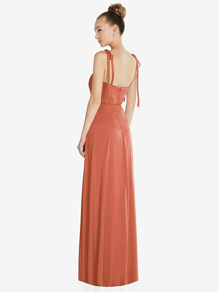【NEW】【STYLE: TH099】ネクタイ 肩 a-line maxi ドレス【COLOR: Terracotta Copper】【SIZE: 00-30W】