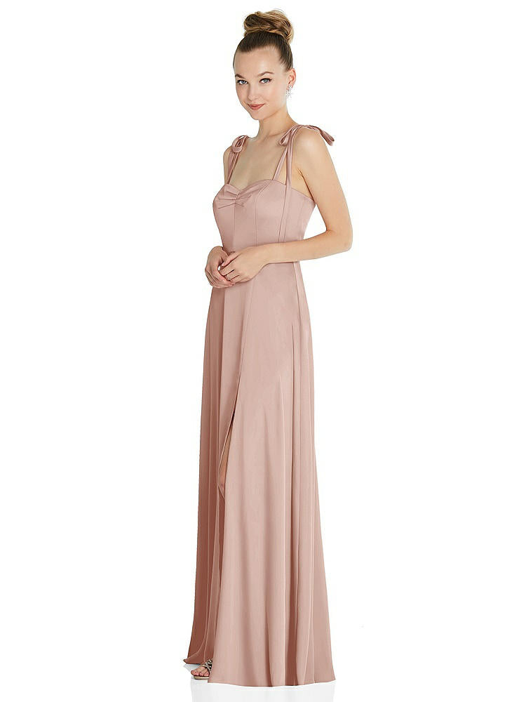 【NEW】【STYLE: TH099】ネクタイ 肩 a-line maxi ドレス【COLOR: Toasted Sugar】【SIZE: 00-30W】