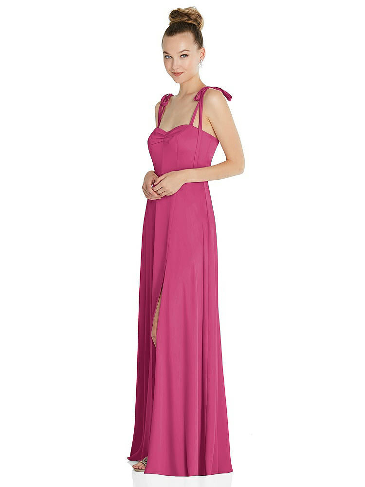 【NEW】【STYLE: TH099】ネクタイ 肩 a-line maxi ドレス【COLOR: Tea Rose】【SIZE: 00-30W】