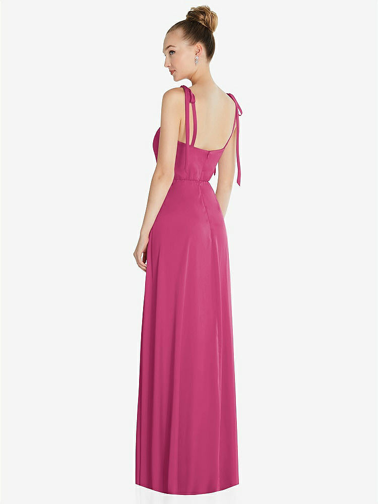 【NEW】【STYLE: TH099】ネクタイ 肩 a-line maxi ドレス【COLOR: Tea Rose】【SIZE: 00-30W】