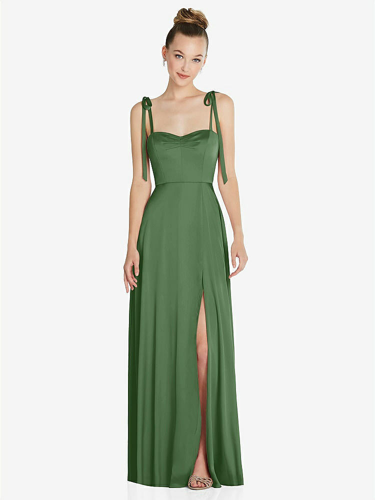 【NEW】【STYLE: TH099】ネクタイ 肩 a-line maxi ドレス【COLOR: Vineyard Green】【SIZE: 00-30W】