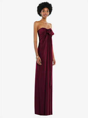 【NEW】【STYLE: 3110】ドレープ サテン ギリシャン 列 ガウン コンバーチブル ストラップ【COLOR: Cabernet】【SIZE: 00-30W】