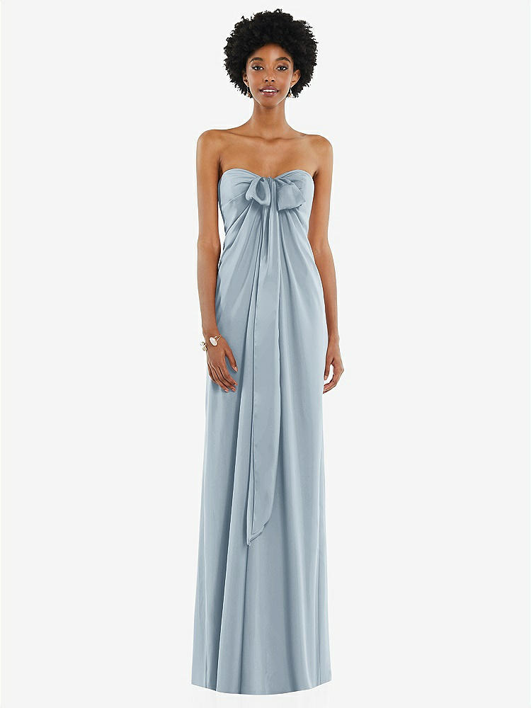 【NEW】【STYLE: 3110】ドレープ サテン ギリシャン 列 ガウン コンバーチブル ストラップ【COLOR: Mist】【SIZE: 00-30W】