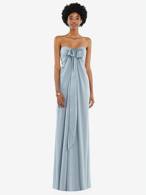 【NEW】【STYLE: 3110】ドレープ サテン ギリシャン 列 ガウン コンバーチブル ストラップ【COLOR: Mist】【SIZE: 00-30W】