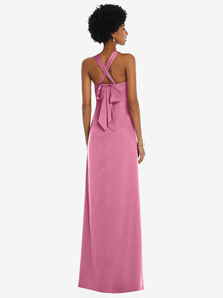 【NEW】【STYLE: 3110】ドレープ サテン ギリシャン 列 ガウン コンバーチブル ストラップ【COLOR: Orchid Pink】【SIZE: 00-30W】