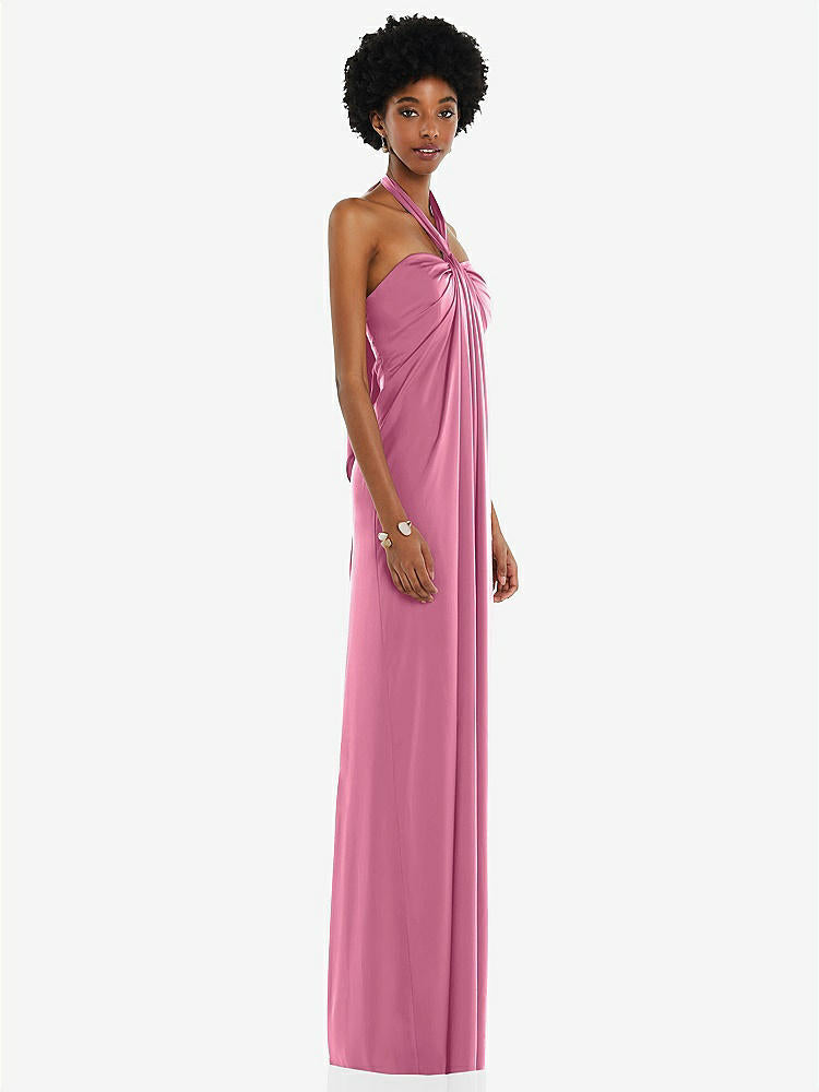 【NEW】【STYLE: 3110】ドレープ サテン ギリシャン 列 ガウン コンバーチブル ストラップ【COLOR: Orchid Pink】【SIZE: 00-30W】