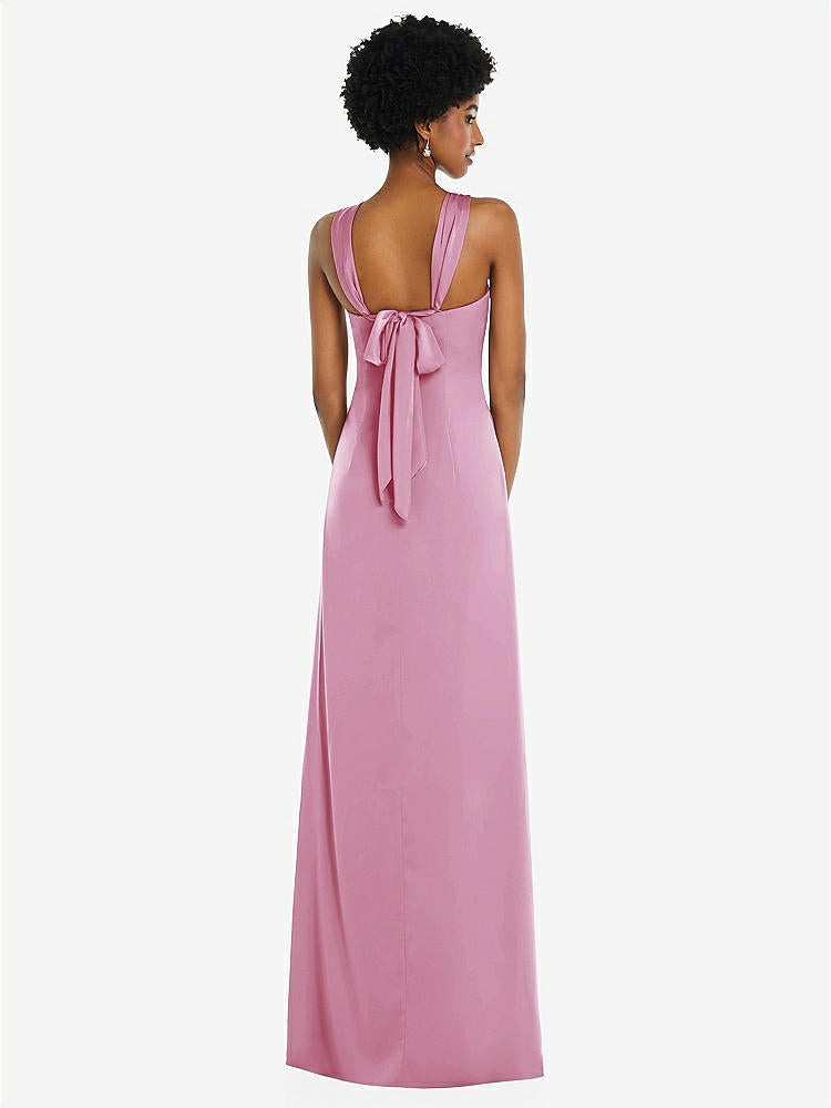 【NEW】【STYLE: 3110】ドレープ サテン ギリシャン 列 ガウン コンバーチブル ストラップ【COLOR: Powder Pink】【SIZE: 00-30W】