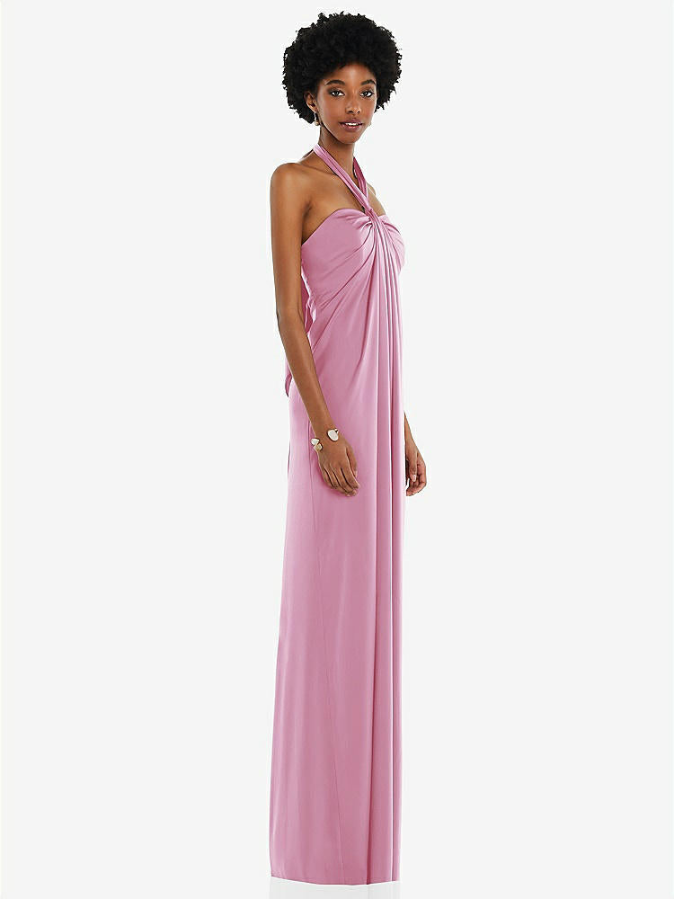 【NEW】【STYLE: 3110】ドレープ サテン ギリシャン 列 ガウン コンバーチブル ストラップ【COLOR: Powder Pink】【SIZE: 00-30W】