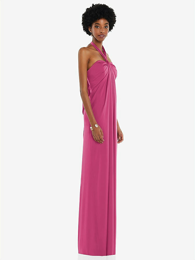 【NEW】【STYLE: 3110】ドレープ サテン ギリシャン 列 ガウン コンバーチブル ストラップ【COLOR: Tea Rose】【SIZE: 00-30W】