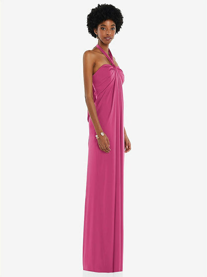 【NEW】【STYLE: 3110】ドレープ サテン ギリシャン 列 ガウン コンバーチブル ストラップ【COLOR: Tea Rose】【SIZE: 00-30W】