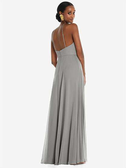 【STYLE: LB035】Diamond Halter Maxi Dress with Adjustable Straps【COLOR: Chelsea Gray】