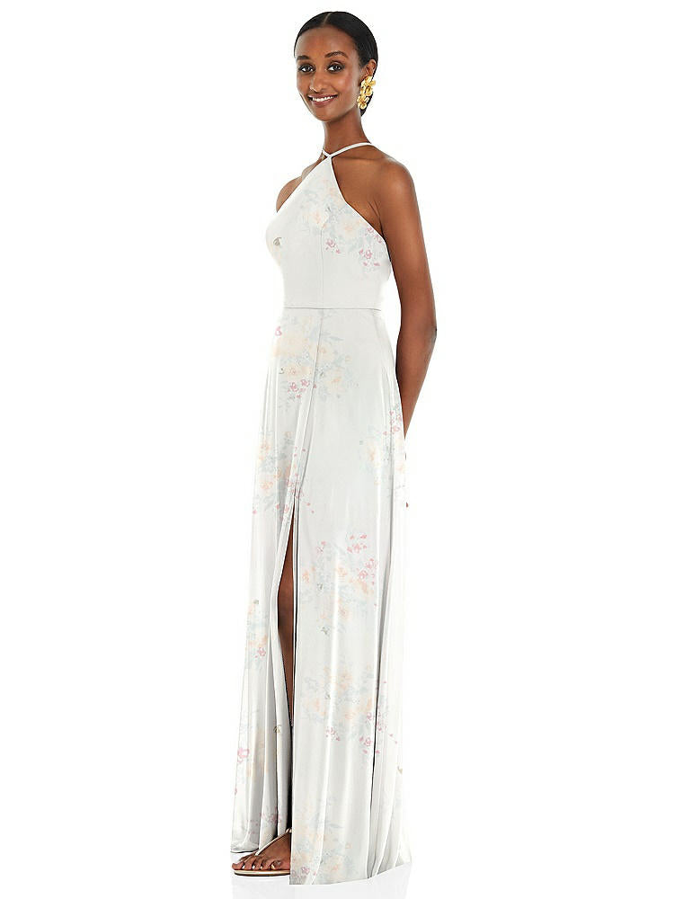 【STYLE: LB035】Diamond Halter Maxi Dress with Adjustable Straps【COLOR: Spring Fling】