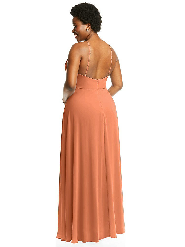 【NEW】【STYLE: LB035】ダイヤモンド ホルター マキシ ドレス 調整可能 ストラップ【COLOR: Sweet Melon】【SIZE: 00-30W】