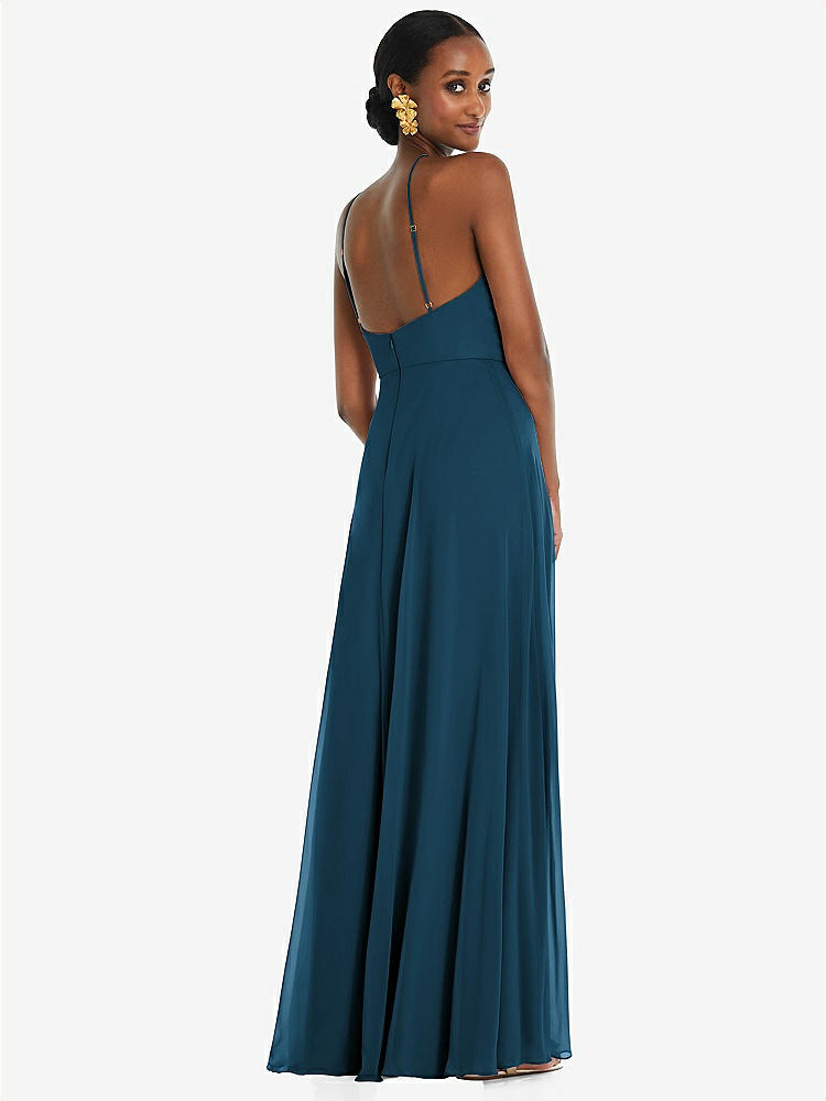 【STYLE: LB035】Diamond Halter Maxi Dress with Adjustable Straps【COLOR: Atlantic Blue】