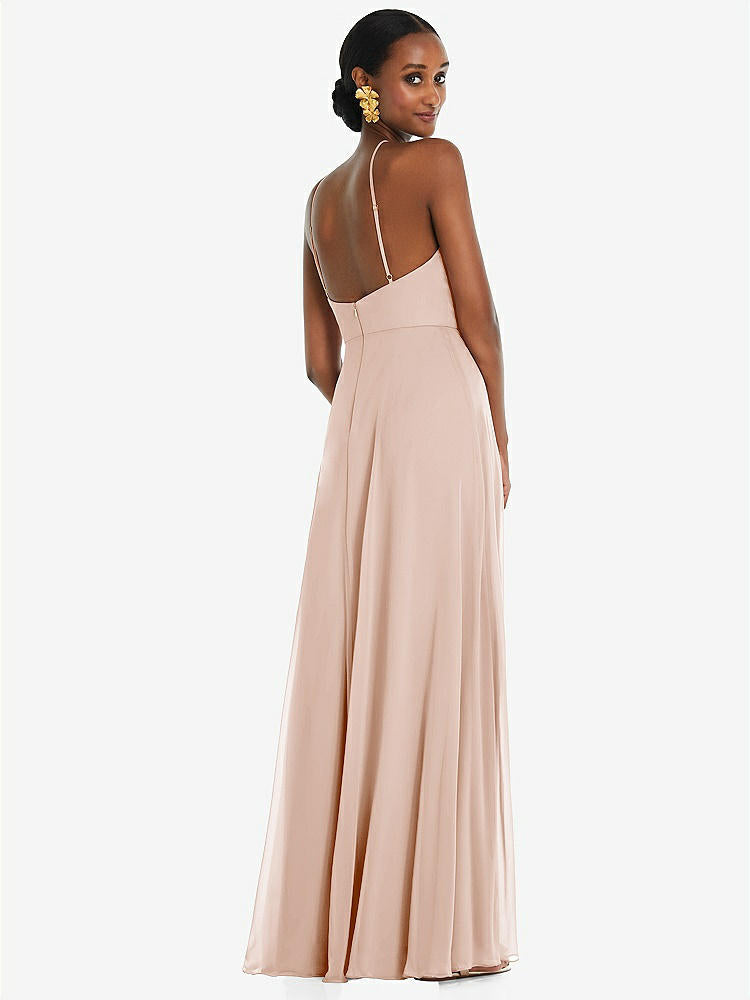 【STYLE: LB035】Diamond Halter Maxi Dress with Adjustable Straps【COLOR: Cameo】