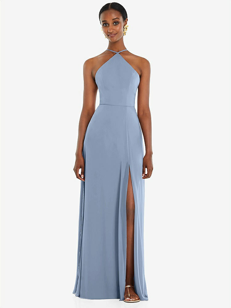 【STYLE: LB035】Diamond Halter Maxi Dress with Adjustable Straps【COLOR: Cloudy】
