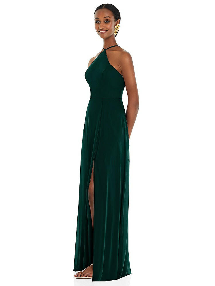 【STYLE: LB035】Diamond Halter Maxi Dress with Adjustable Straps【COLOR: Evergreen】