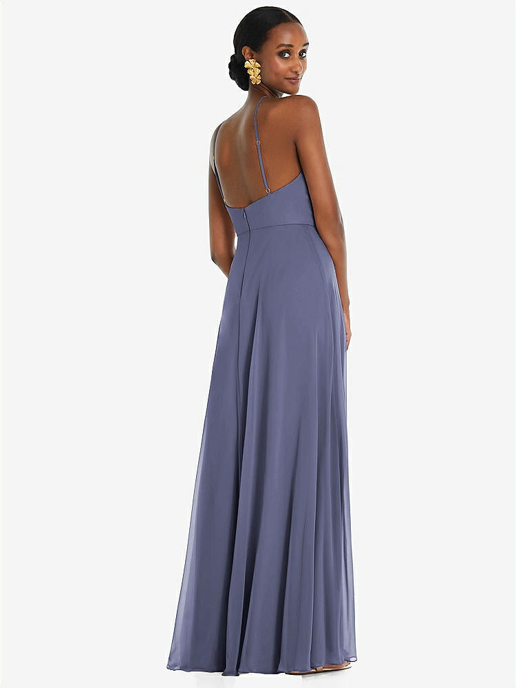 【STYLE: LB035】Diamond Halter Maxi Dress with Adjustable Straps【COLOR: French Blue】
