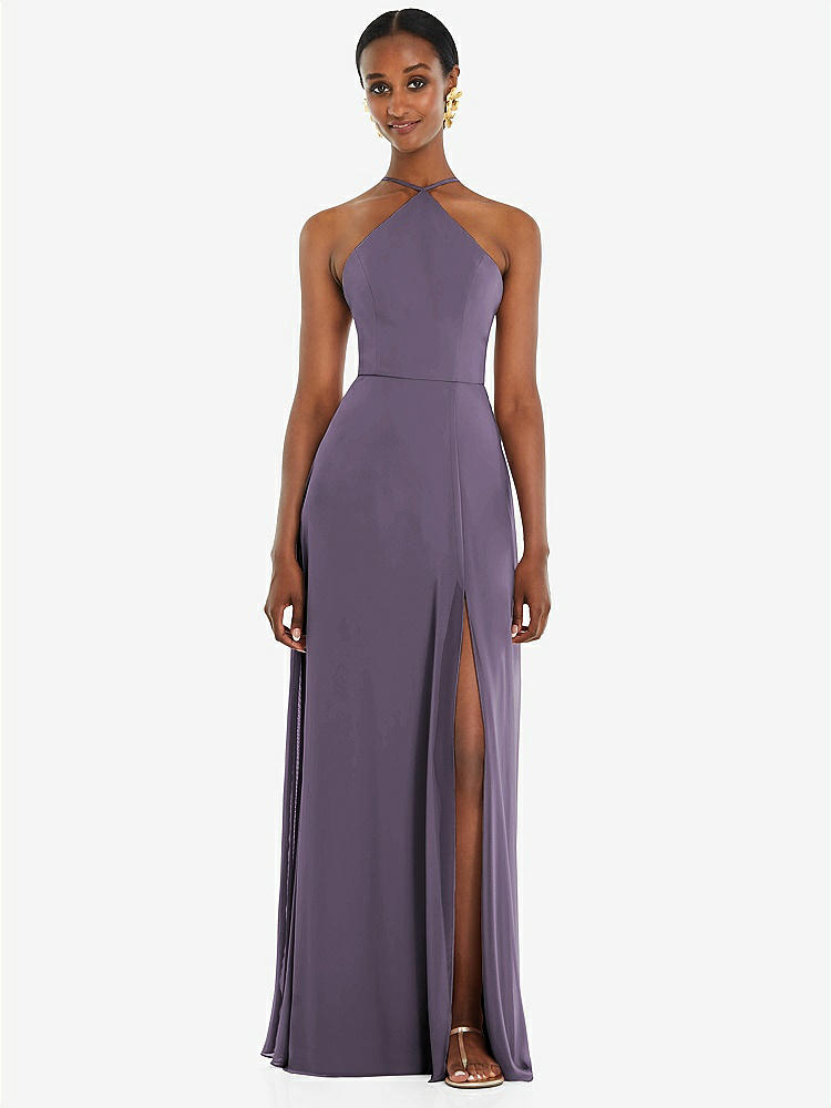【STYLE: LB035】Diamond Halter Maxi Dress with Adjustable Straps【COLOR: Lavender】