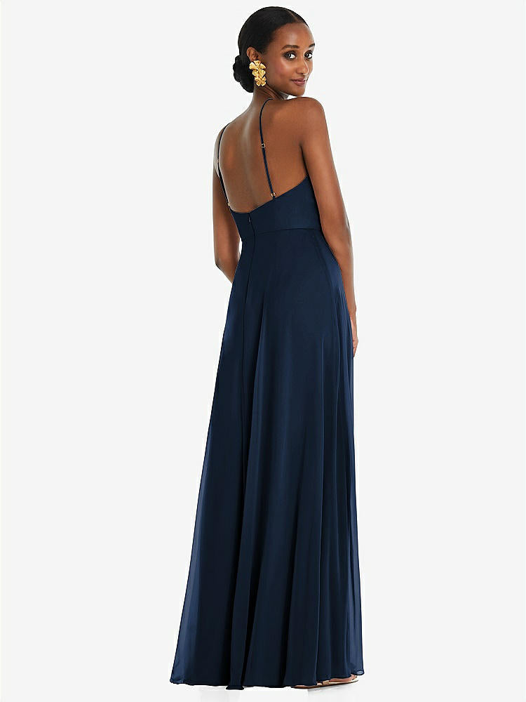 【STYLE: LB035】Diamond Halter Maxi Dress with Adjustable Straps【COLOR: Midnight Navy】