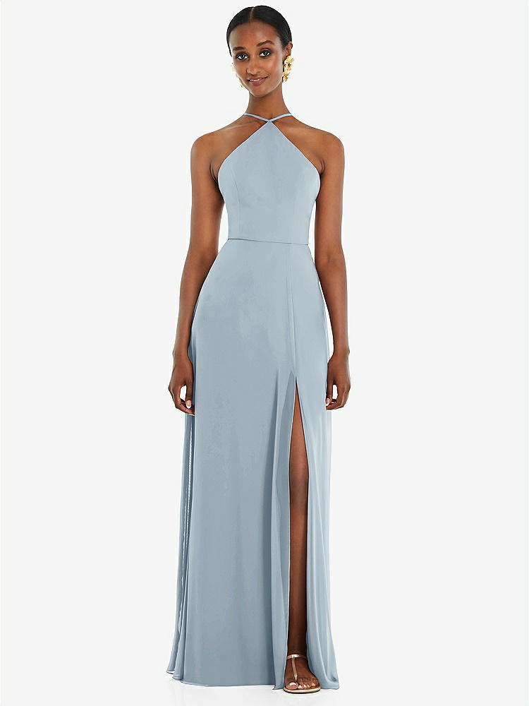 【STYLE: LB035】Diamond Halter Maxi Dress with Adjustable Straps【COLOR: Mist】