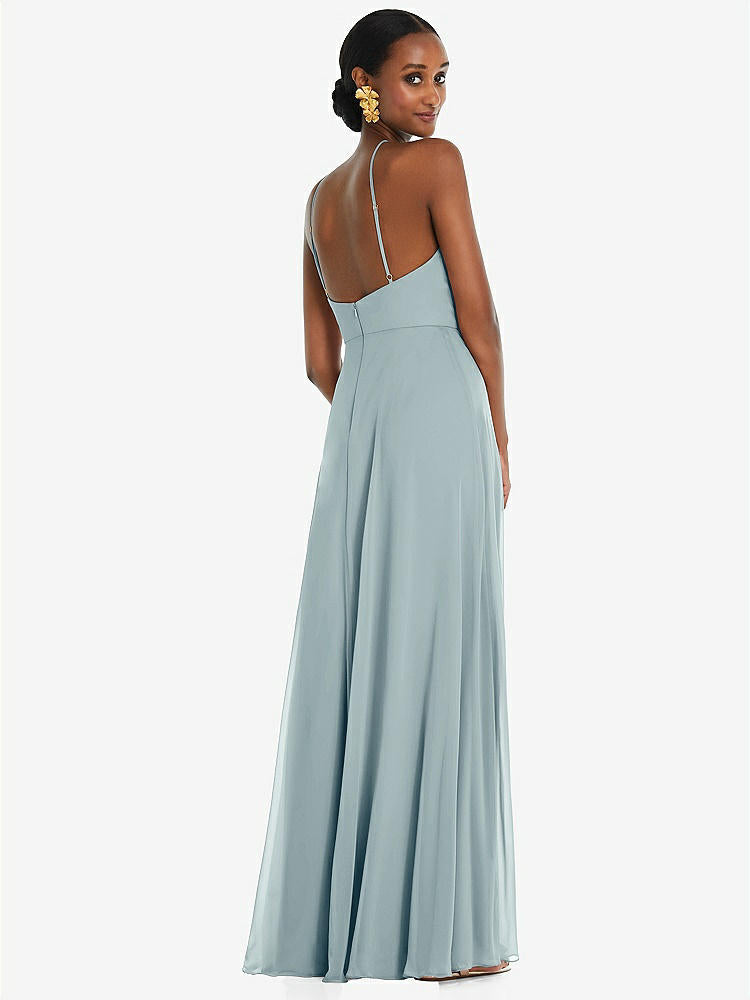 【STYLE: LB035】Diamond Halter Maxi Dress with Adjustable Straps【COLOR: Morning Sky】