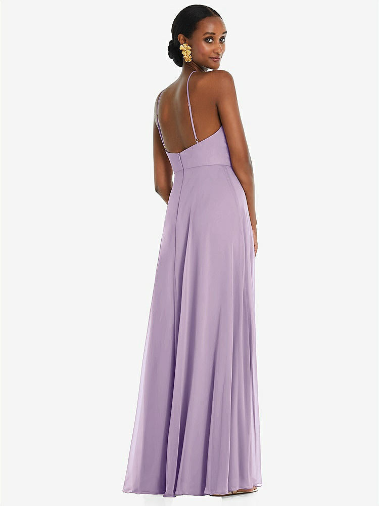 【STYLE: LB035】Diamond Halter Maxi Dress with Adjustable Straps【COLOR: Pale Purple】