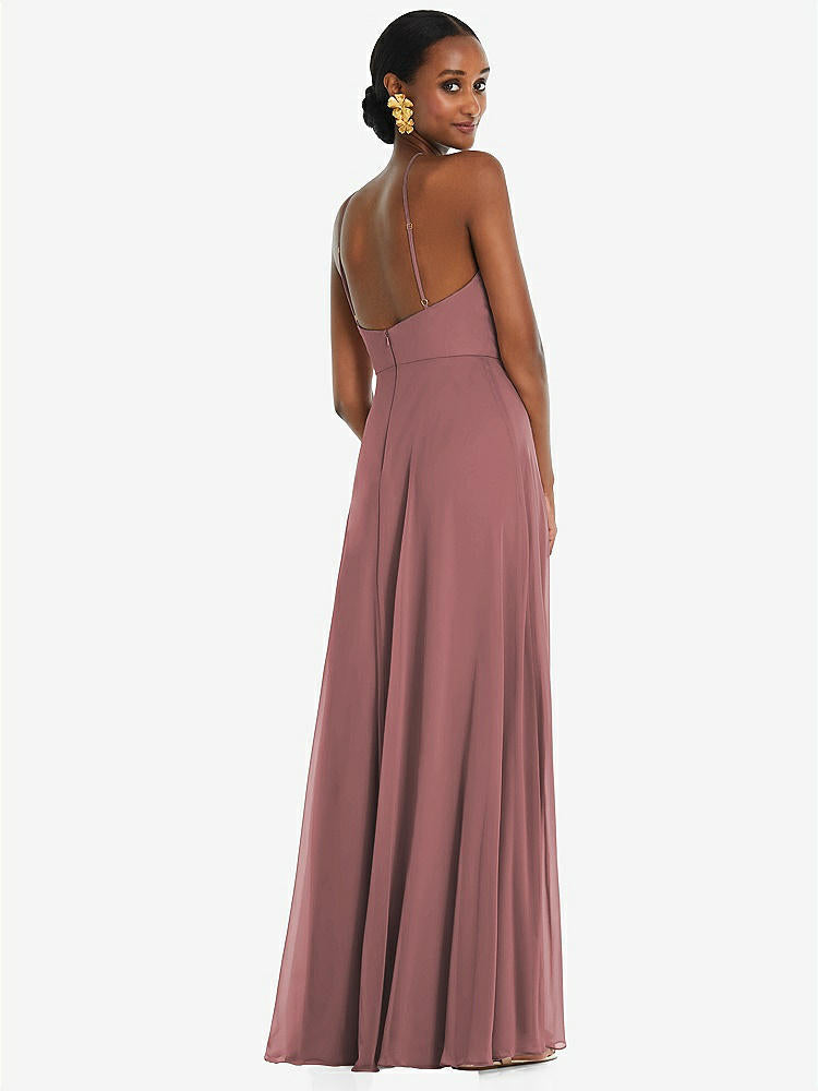 【STYLE: LB035】Diamond Halter Maxi Dress with Adjustable Straps【COLOR: Rosewood】