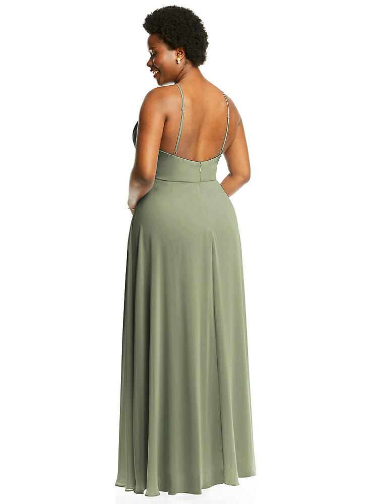 【STYLE: LB035】Diamond Halter Maxi Dress with Adjustable Straps【COLOR: Sage】