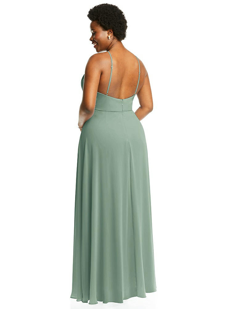 【STYLE: LB035】Diamond Halter Maxi Dress with Adjustable Straps【COLOR: Seagrass】