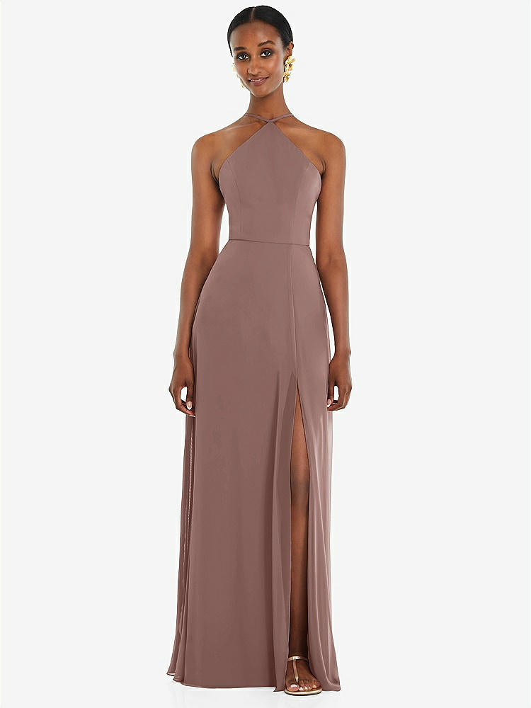 【STYLE: LB035】Diamond Halter Maxi Dress with Adjustable Straps【COLOR: Sienna】